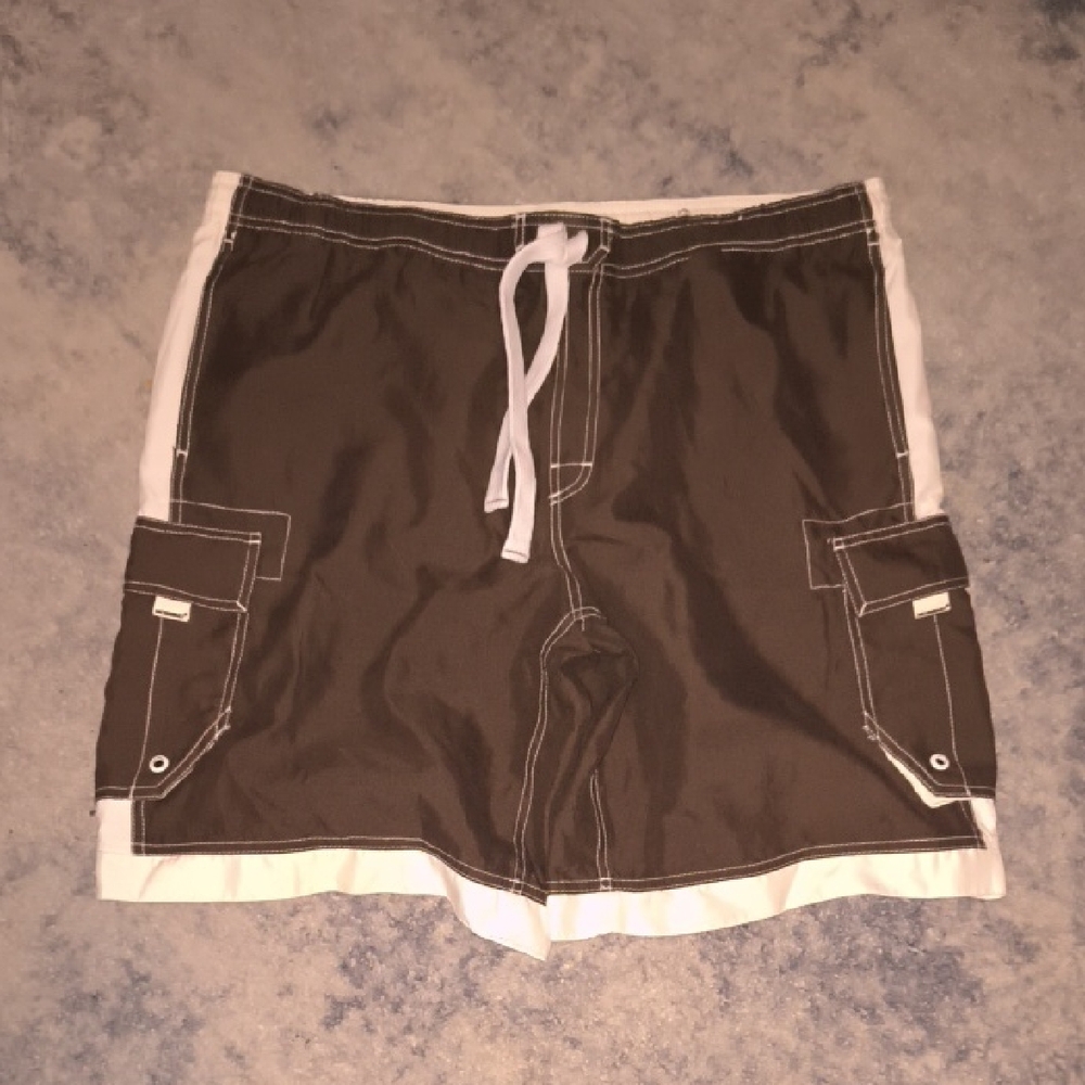 Mossimo Supply Co. | Brown Board Shorts with White Trim